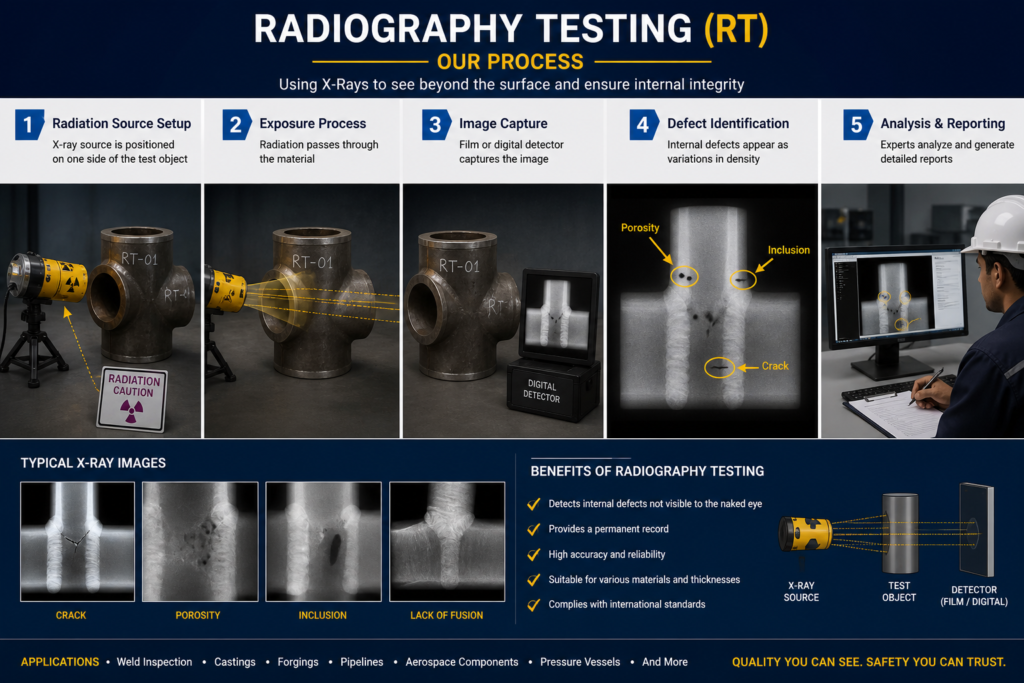 Radiography Test using X-Ray process images