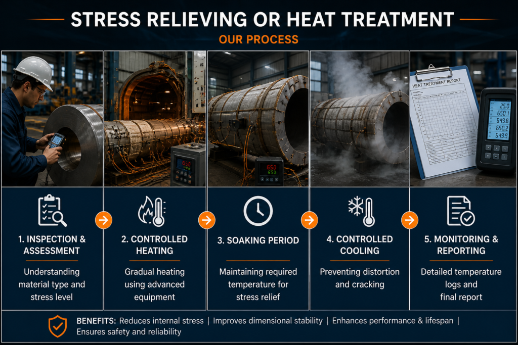 stress relieving or heat treatment process images