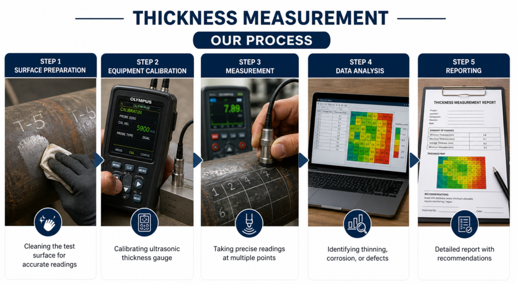 thickness measurement process images