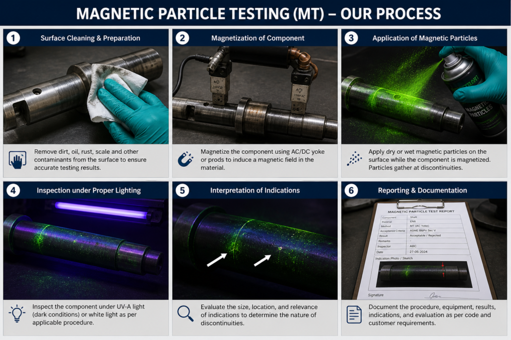 magnetic particle testing process image